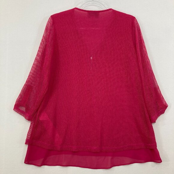 Joseph Ribkoff size 8 Pink Quarter Zip Rolled Sleeve Pullover Top Office Career - Picture 9 of 11